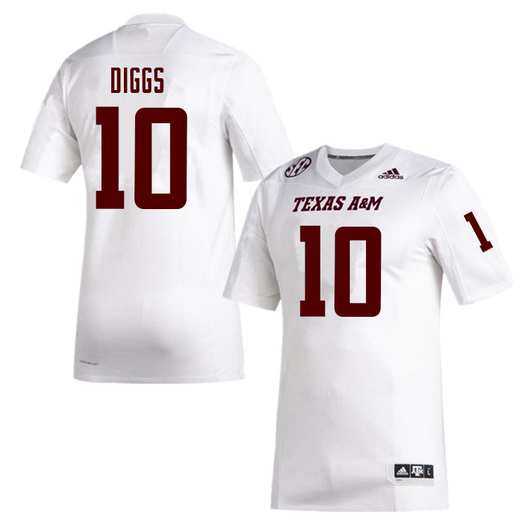 Men #10 Fadil Diggs Texas A&M Aggies College Football Jerseys Sale-White